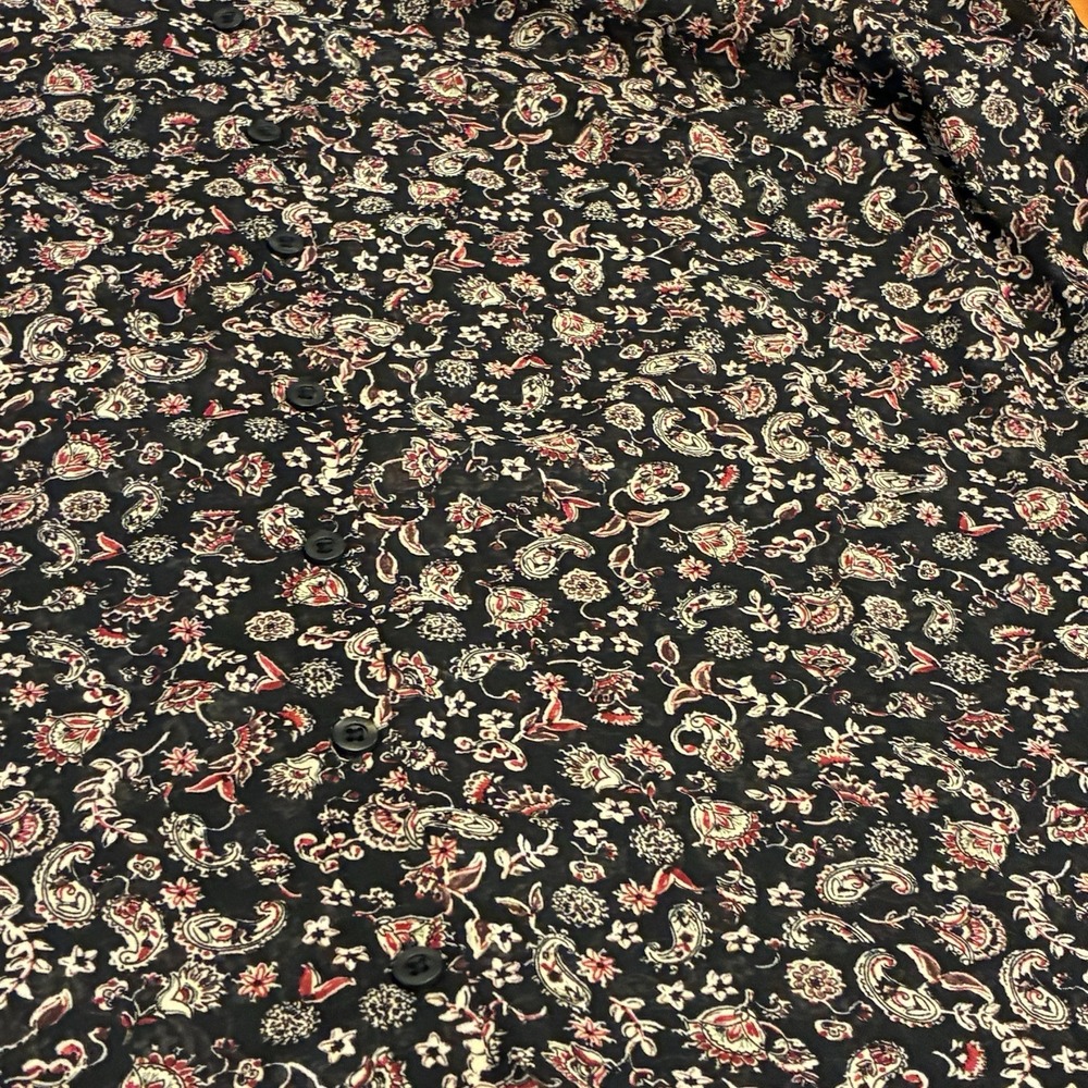 New Torrid Festi Sheer Chiffon Black Paisley Blouse Size 1X  Romantic Dark Fairy - Picture 10 of 11